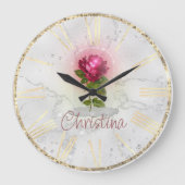 Die Schönheit und die Rote Rose der Märchen auf Ma Große Wanduhr (Vorderseite)