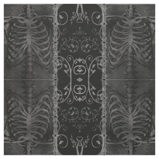 Die Schönheit von Death Damask Skelett Goth Stoff (Muster)