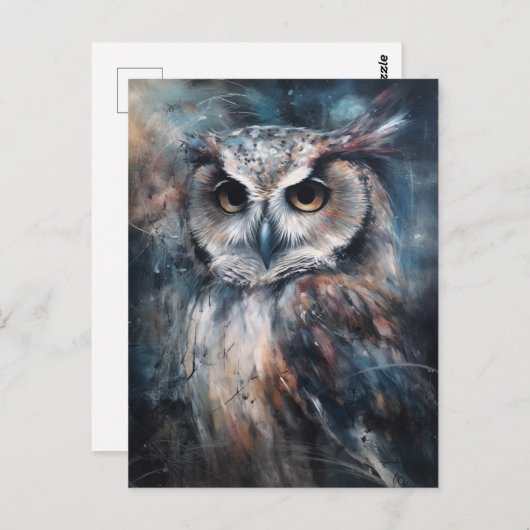 Die schönste Eule Postkarte (Vorne/Hinten)