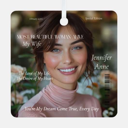 Die schönste Frau am Leben Ornament Aus Metall (Vorderseite)