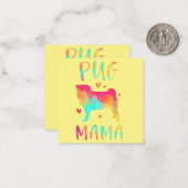 Die schönste Mama für den Mops je Mitteilungskarte (Vorderseite/Rückseite Beispiel)