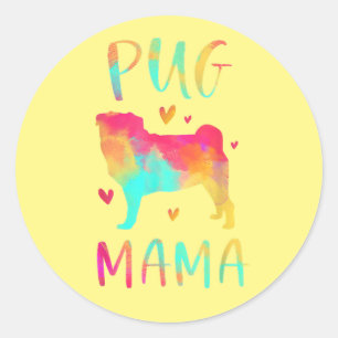 Die schönste Mama für den Mops je Runder Aufkleber