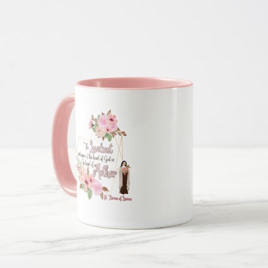 Die schönste Mutter Tasse mit Saint-Therese (Vorderseite Links)