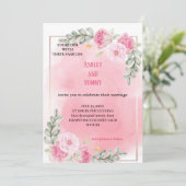 die schönste rosa Hochzeitseinladung Einladung (Stehend Vorderseite)