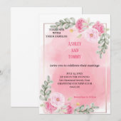 die schönste rosa Hochzeitseinladung Einladung (Vorne/Hinten)