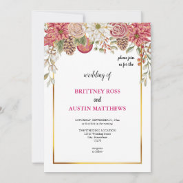 die schönste rosa Hochzeitseinladung Einladung