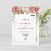 die schönste rosa Hochzeitseinladung Einladung (Stehend Vorderseite)