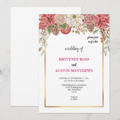 die schönste rosa Hochzeitseinladung Einladung (Vorne/Hinten)