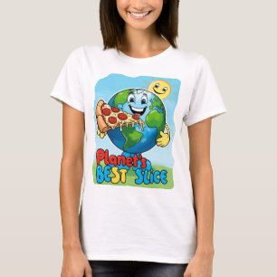 "Die schönste Scheibe des Planeten: Erde mit Pizza T-Shirt