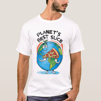 "Die schönste Scheibe des Planeten: Erde mit Pizza T-Shirt