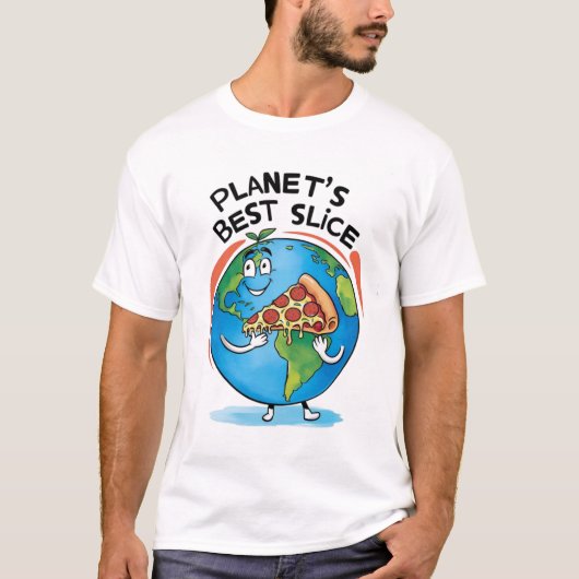 "Die schönste Scheibe des Planeten: Erde mit Pizza T-Shirt (Vorderseite)