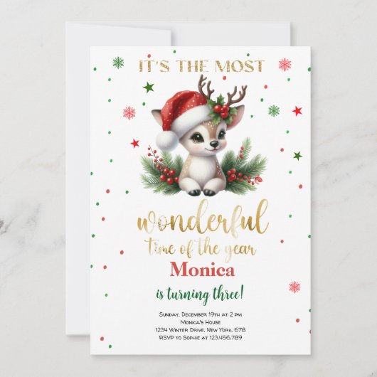 Die schönste Weihnachtsfeier Einladung (Vorderseite)