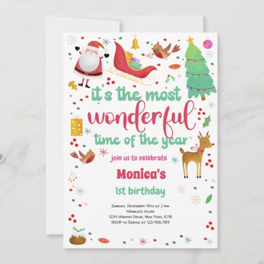 Die schönste Weihnachtsfeier Einladung (Vorderseite)