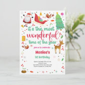 Die schönste Weihnachtsfeier Einladung (Stehend Vorderseite)