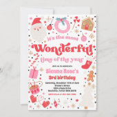 Die schönste Weihnachtsfeier in Rosa Einladung (Vorderseite)