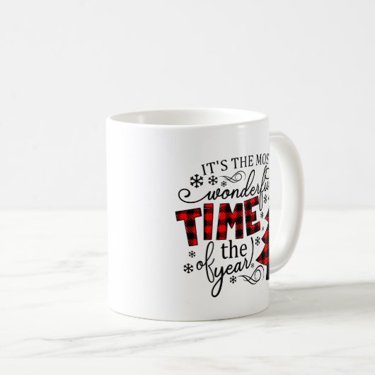 Die schönste Zeit Büffel kariert Kaffeetasse (VorderseiteRechts)