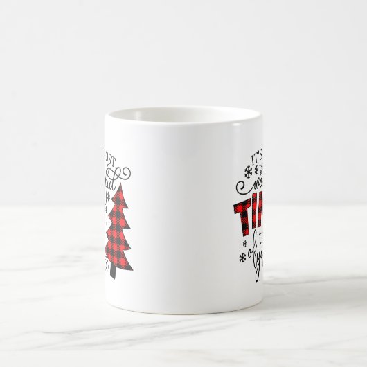 Die schönste Zeit Büffel kariert Kaffeetasse (Mittel)