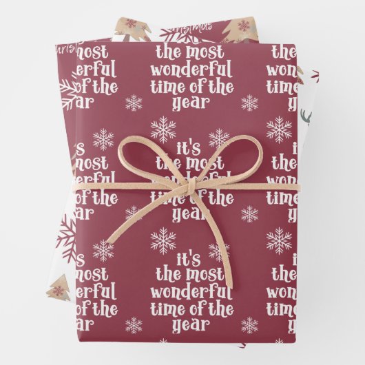 Die schönste Zeit der Waldlandschneeflocke Geschenkpapier Set (Beispiel)