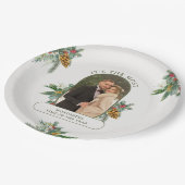 Die schönste Zeit des Fotos Weihnachten Pappteller (Schrägansicht)