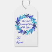 Die schönste Zeit des Jahres Blauer Weihnachten Geschenkanhänger (Rückseite)