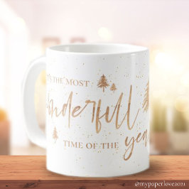 Die schönste Zeit des Jahres Gold Weihnachten Kaffeetasse