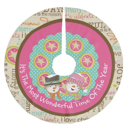 Die schönste Zeit des Jahres Polyester Weihnachtsbaumdecke (Vorderseite)