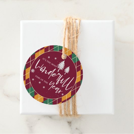 Die schönste Zeit des Jahres Raute Weihnachten Geschenkanhänger (Beispiel)