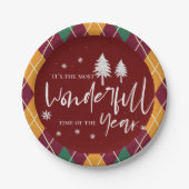 Die schönste Zeit des Jahres Raute Weihnachten Pappteller (Vorderseite)