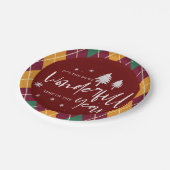 Die schönste Zeit des Jahres Raute Weihnachten Pappteller (Schrägansicht)