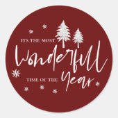Die schönste Zeit des Jahres rot-weiß Runder Aufkleber (Vorderseite)