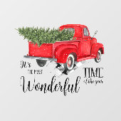 Die schönste Zeit des Jahres Roter LKW Fensteraufkleber (Blatt)