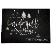 Die schönste Zeit des Jahres Schwarze Weihnachten Große Geschenktüte (Vorderseite)