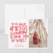 Die schönste Zeit des Jahres | Script Holiday Postkarte (Vorne/Hinten)