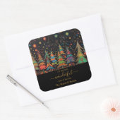 Die schönste Zeit des Jahres Weihnachtsbaumen Quadratischer Aufkleber (Umschlag)