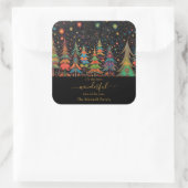 Die schönste Zeit des Jahres Weihnachtsbaumen Quadratischer Aufkleber (Tasche)