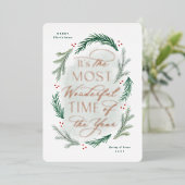 Die schönste Zeit des Jahres Weihnachtskarte Folieneinladung (Stehend vorne)