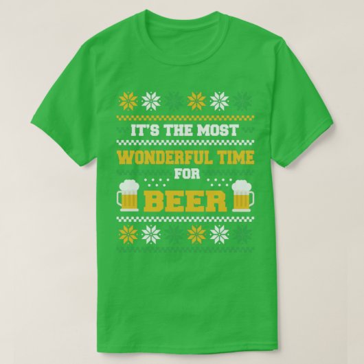 Die schönste Zeit für Bier Ugly Christma T-Shirt (Design vorne)