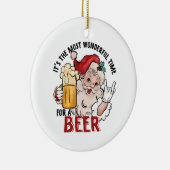 Die schönste Zeit für ein Bier Keramik Ornament (Rechts)