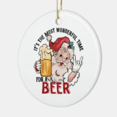 Die schönste Zeit für ein Bier Keramik Ornament (Links)