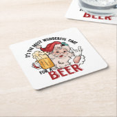 Die schönste Zeit für ein Bier Rechteckiger Pappuntersetzer (angewinkelt)