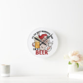 Die schönste Zeit für ein Bier Runde Wanduhr (Zuhause)