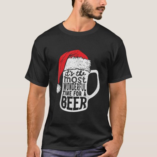 Die schönste Zeit für ein Bier Weihnachten T-Shirt (Vorderseite)