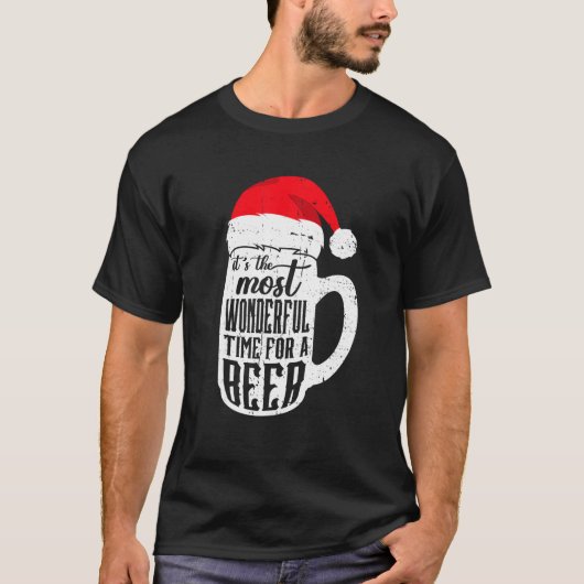 Die schönste Zeit für ein Bier Weihnachten trinken T-Shirt (Vorderseite)