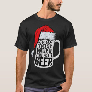 Die schönste Zeit für eine Bier-Weihnachtsmannmütz T-Shirt