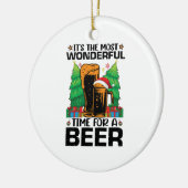 Die schönste Zeit für einen Bierurlaub Keramik Ornament (Links)