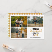 Die schönste Zeit Mustard Holiday Foto Collage Karte (Vorderseite/Rückseite Beispiel)