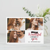 Die schönste Zeit Red Holiday Foto Collage Karte (Stehend Vorderseite)