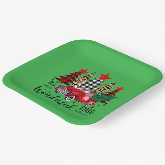 "Die schönste Zeit" Urlaub Pappteller (Gewinkelt)