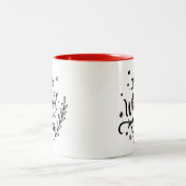 Die schönste Zeit Weihnachten Schwarzen Skript Url Zweifarbige Tasse (Mittel)