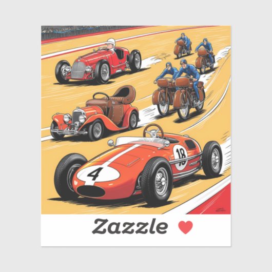 Die schönsten alten Rennwagen Aufkleber (Blatt)